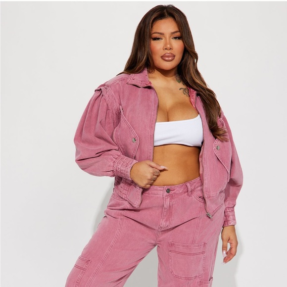 Pink Denim Jean Moto Jacket - Picture 6 of 6